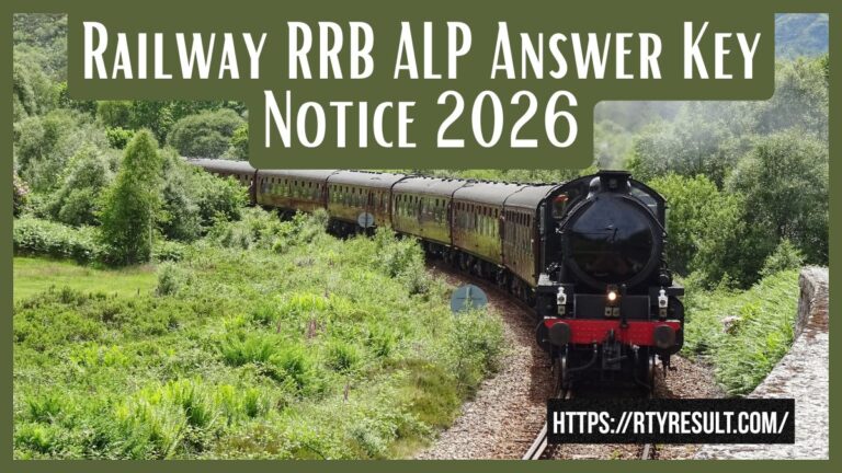 Railway RRB ALP Answer Key Notice 2026